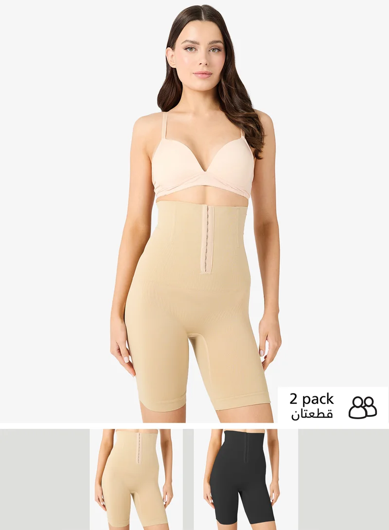 جينجر 2PC High Waist Tummy Control Shapewear with Front Closure